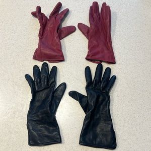 Set of two ladies leather gloves
